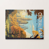 セントラルパークニューヨークトラベルアートヴィンテージ ジグソーパズル (横)