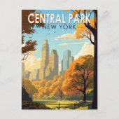 セントラルパークニューヨークトラベルアートヴィンテージ ポストカード (正面)