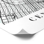 セントラルパークニューヨークブルーウォーター通りマップ ポスター (角)