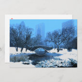 セントラルパークブリッジイントワイライトスノー招待状 招待状 (正面/裏面)