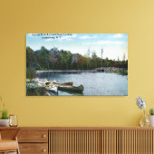 セントラルパークボート&カヌー着陸のビュー キャンバスプリント (インサイチュ (リビング))