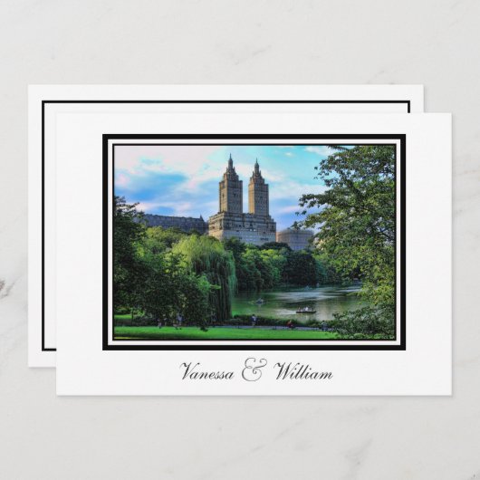 セントラルパークレイクサンレモNYC結婚式招待状 招待状 (正面/裏面)
