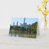 セントラルパークレイクニューヨークシティNYC写真 カード (黄色い花)