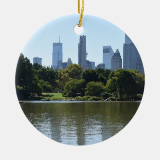 セントラルパークレイクニューヨークシティNYC写真 セラミックオーナメント (正面)