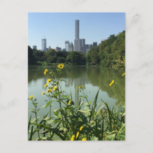 セントラルパーク湖 NYC 高層ビル 写真 ポストカード