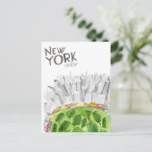 セントラルパーク&ニューヨークシティコラージュ ポストカード (スタンド正面)