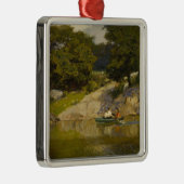 セントラルパーク(ニューヨーク市)の湖でボート メタルオーナメント (右)