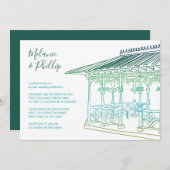 セントラルパーク レディースパビリオン ニューヨーク 結婚式 招待状 (正面/裏面)