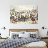 セントラルパーク、冬。スケートで滑る池ニューヨーク キャンバスプリント (インサイチュ (寝室))