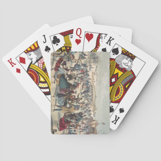 セントラルパーク、冬。スケートで滑る池ニューヨーク トランプ (裏面)