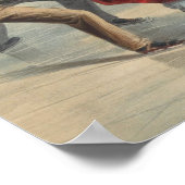 セントラルパーク、冬。スケートで滑る池ニューヨーク ポスター (角)