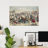 セントラルパーク、冬。スケートで滑る池ニューヨーク ポスター (ホームオフィス)