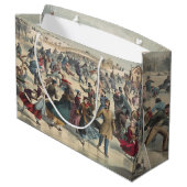 セントラルパーク、冬。スケートで滑る池ニューヨーク ラージペーパーバッグ (裏面アングル)