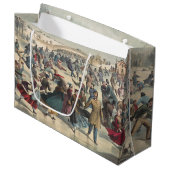 セントラルパーク、冬。スケートで滑る池ニューヨーク ラージペーパーバッグ (正面アングル)