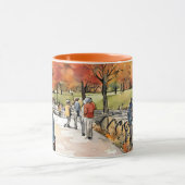 セントラルパーク、水彩画、AIで生成、 マグカップ (中央)