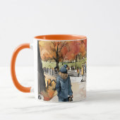 セントラルパーク、水彩画、AIで生成、 マグカップ (左)