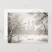 セントラルパーク – 美しい冬の雪 ポストカード (正面/裏面)