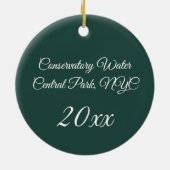 セントラルパークNYCコンサバトリーウォーターマラードダック セラミックオーナメント (裏面)