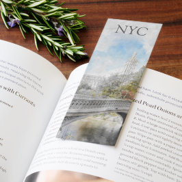 セントラルパークNYCブックマーク – Water Color Bridge Art