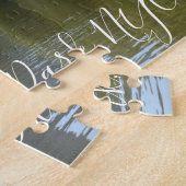 セントラルパークNYCレイク写真ミッドタウンスカイライン ジグソーパズル (側面)