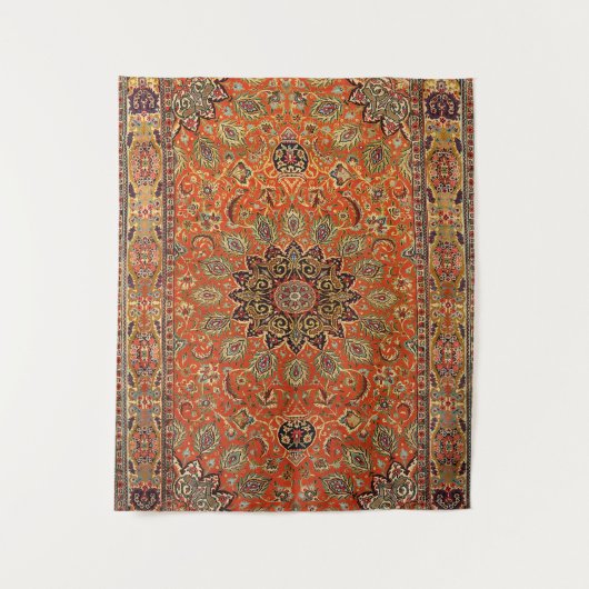 セントラルペルシアクムオレンジイエローグリーン  タペストリー (正面)