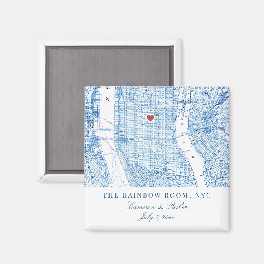 セントラルマンハッタンデスティネーションウェディングフライトマグネット マグネット (正面/裏面)