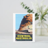 セントラル・オーストラリア・ヴィンテージ・ポスターに電車で行く ポストカード (スタンド正面)