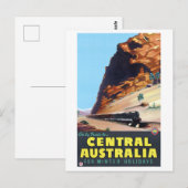 セントラル・オーストラリア・ヴィンテージ・ポスターに電車で行く ポストカード (正面/裏面)