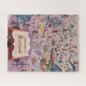 セントラル・スコットランドのダンロップの地図 ジグソーパズル (横)