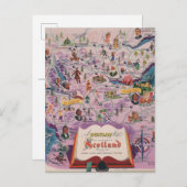 セントラル・スコットランドのダンロップの地図 ポストカード (正面/裏面)