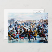 セントラル・パークの冬の郵便はがき ポストカード (正面/裏面)