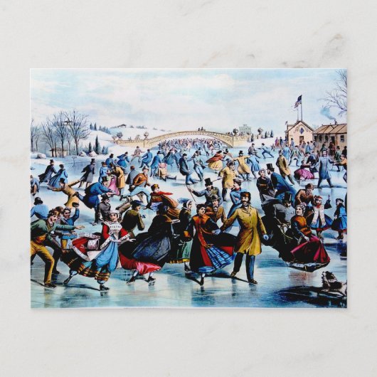 セントラル・パークの冬の郵便はがき ポストカード (正面)