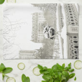 セントラル・パークの冬-弓橋の雪 キッチンタオル (折り畳み)