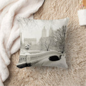 セントラル・パークの冬-弓橋の雪 クッション (ブランケット)