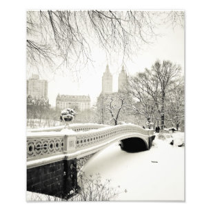 セントラル・パークの冬-弓橋の雪 フォトプリント           