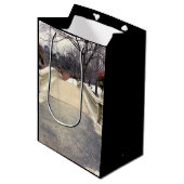 セントラル・パークの弓橋写真 ミディアムペーパーバッグ (正面アングル)