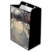 セントラル・パークの弓橋写真 ミディアムペーパーバッグ (裏面アングル)