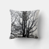 セントラル・パークの遅い秋のほとんど不毛の木B&W クッション (裏面)