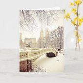セントラル・パークの雪-冬ニューヨーク カード (黄色い花)