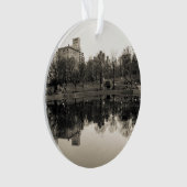 セントラル・パークの黒く及び白い景色 オーナメント (正面)