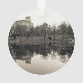 セントラル・パークの黒く及び白い景色 オーナメント (裏面)