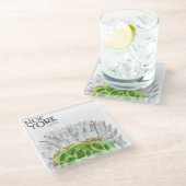 セントラル・パーク及びニューヨークシティのコラージュ ガラスコースター (アングル)