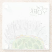 セントラル・パーク及びニューヨークシティのコラージュ ガラスコースター (裏面)