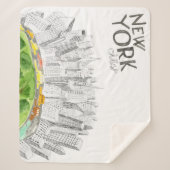 セントラル・パーク及びニューヨークシティのコラージュ シェルパブランケット (正面)