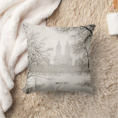 セントラル・パーク-美しい冬の雪 クッション (ブランケット)