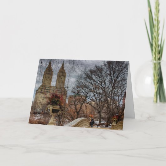 セントラル・パーク、NYCの弓橋の写真 カード (正面)