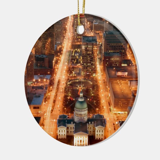 セントルイスのクリスマスの眺め セラミックオーナメント (左)