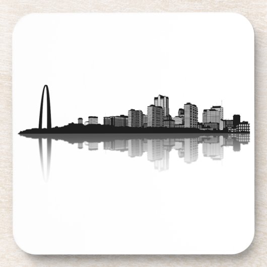 セントルイスのスカイラインのコースター(b/w) コースター (正面)