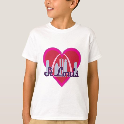 セントルイスのスカイラインのハート Tシャツ (正面)