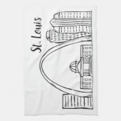 セントルイスのスカイラインの台所皿タオル キッチンタオル (縦)